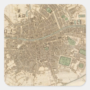 Pegatina Cuadrada Dublín