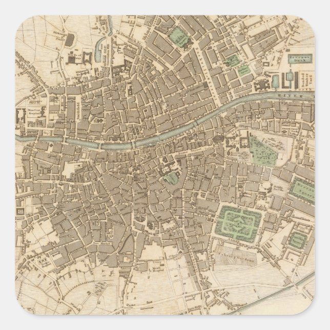 Pegatina Cuadrada Dublín (Anverso)