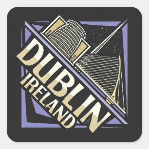 Pegatina Cuadrada Dublin Irlanda