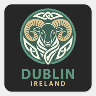 Pegatina Cuadrada Dublín Irlanda Europa