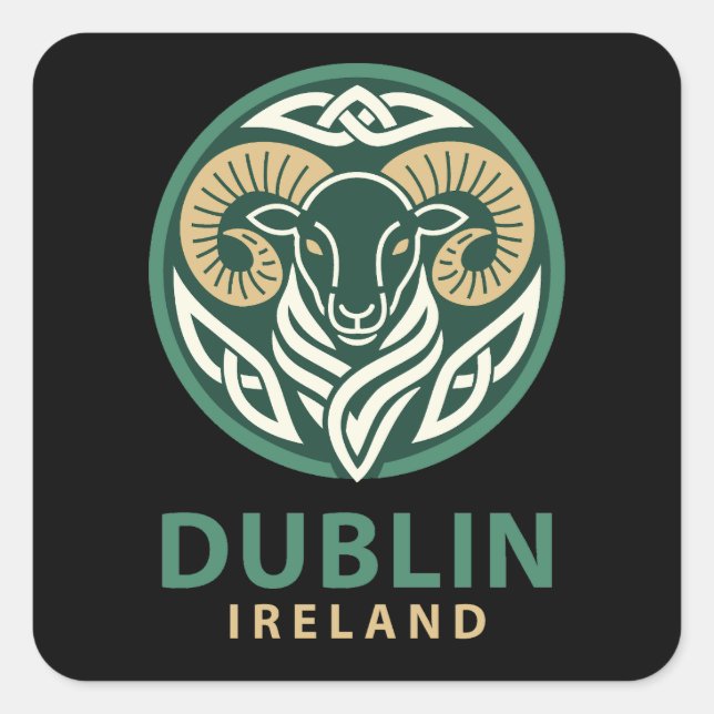 Pegatina Cuadrada Dublín Irlanda Europa (Anverso)