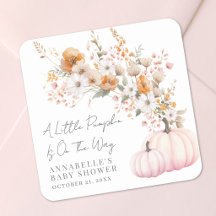 Ducha de bebé de calabaza rosa Wildflower