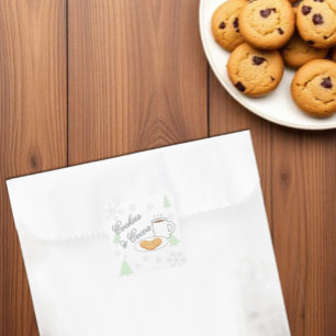 Pegatina Cuadrada Ducha de bebé de galletas y cacao