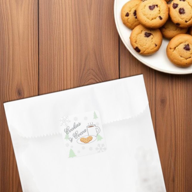 Pegatina Cuadrada Ducha de bebé de galletas y cacao (Subido por el creador)