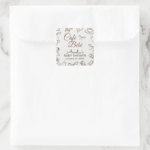 Pegatina Cuadrada Ducha de Café Bebe Caprichosa