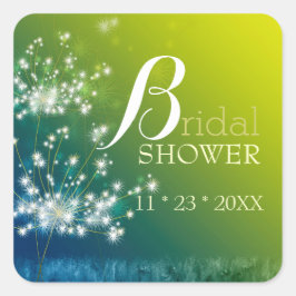 Pegatina Cuadrada Ducha de novias Dandelions con sueño