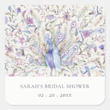 Ducha Nupcial de Acuarela Suave y Elegante de Pavo