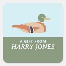 PEGATINA CUADRADA DUCK DECOY