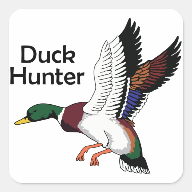Pegatina Cuadrada Duck Hunter (Anverso)