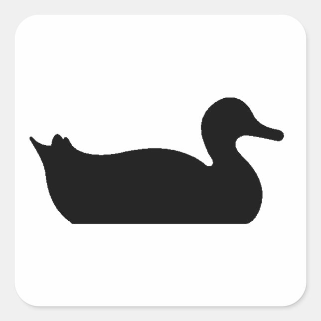 Pegatina Cuadrada Duck Silhouette (Anverso)