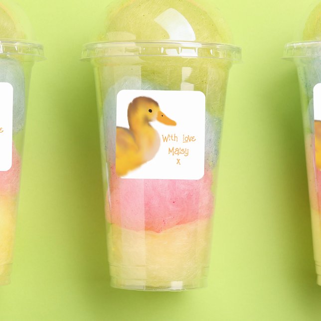 Pegatina Cuadrada Duckling con amor a favor (Subido por el creador)