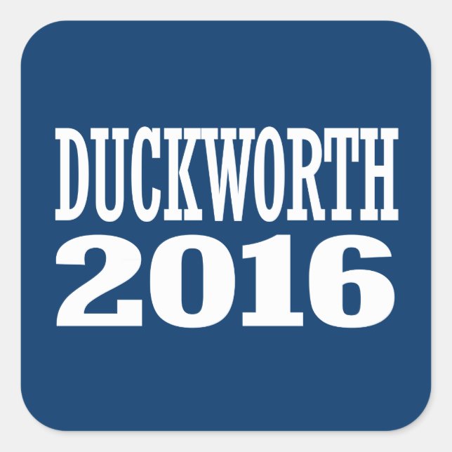 Pegatina Cuadrada Duckworth - Tammy Duckworth 2016 (Anverso)