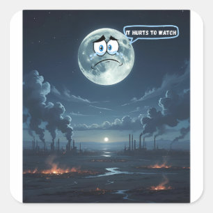 Pegatina Cuadrada Duele Ver - Si La Luna Pudiera Hablar