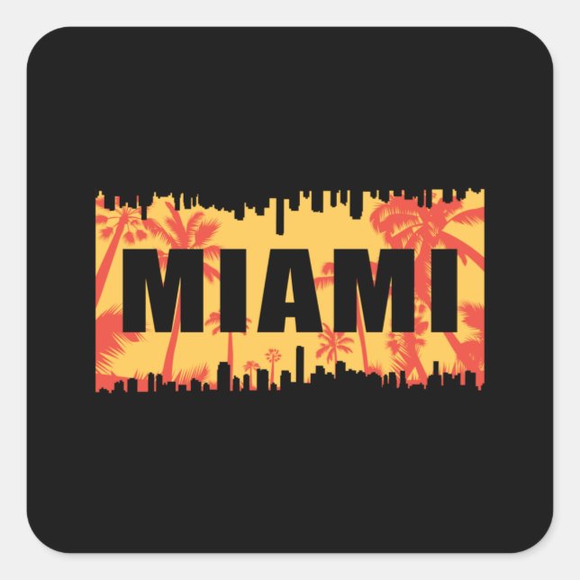 Pegatina Cuadrada Duelo divertido de viaje por Skyline City Cityscap (Anverso)