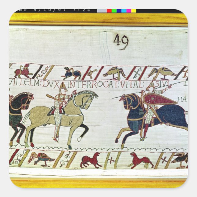 Pegatina Cuadrada Duke William pregunta Vital (Anverso)