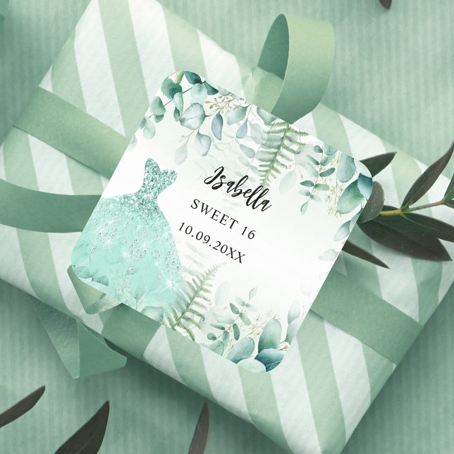 Pegatina Cuadrada Dulce 16 eucalipto bosque verde (Subido por el creador)