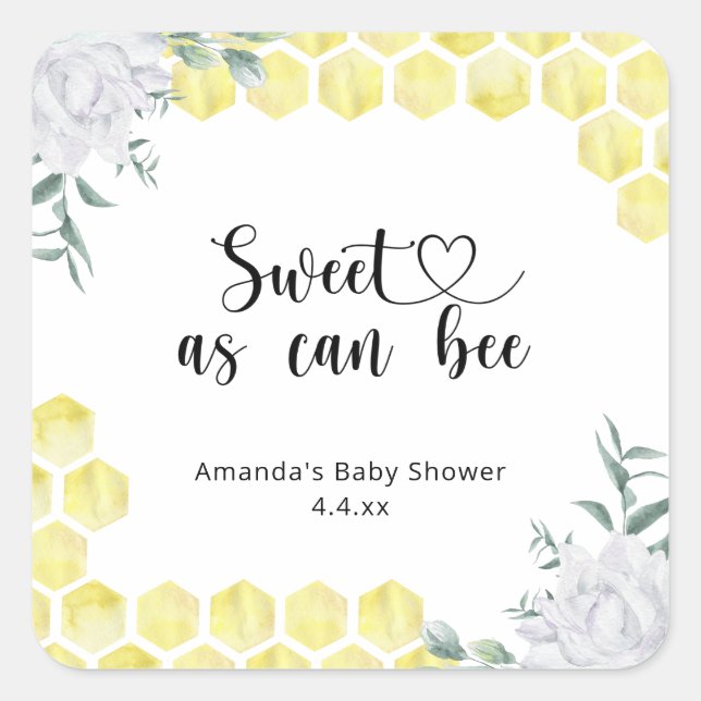 Pegatina Cuadrada Dulce como puede ser una abeja -  (Anverso)