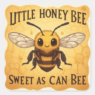 Pegatina Cuadrada Dulce como puede ser una abeja para los amantes de