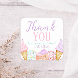 Pegatina Cuadrada Dulce cumpleaños