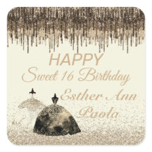 Dulce de oro de moda Ball Gown 16 golosinas de cum