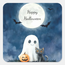 Dulce Fantasma y Gato Negro Halloween