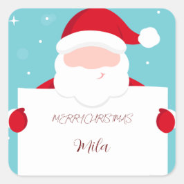 Pegatina Cuadrada Dulce Feliz Navidad