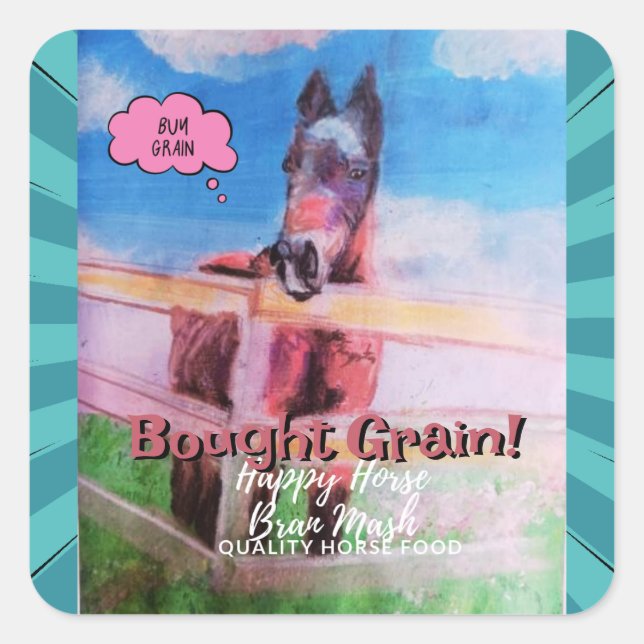 Pegatina Cuadrada dulce Jamie buy grain cómic (Anverso)