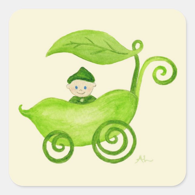 Pegatina Cuadrada Dulce pegatinas de bebé (Anverso)