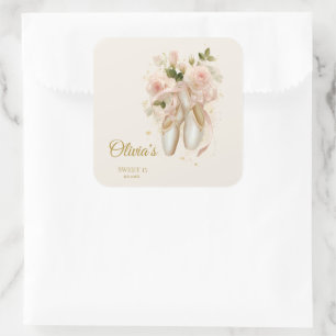 Pegatina Cuadrada Dulce Rosé Ballet Soirée, personalizado