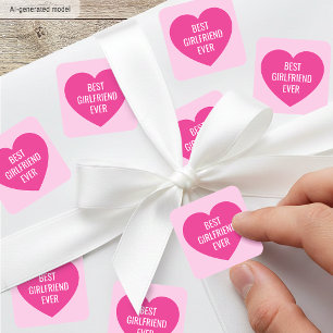 Pegatina Cuadrada Dulce Texto Personalizado Mejor Novia De Todas Cor