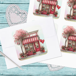 Pegatina Cuadrada Dulce Tienda de San Valentín