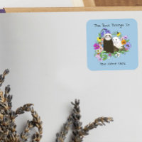 Dulce y Caprichosa Placa de Libro de Hurones Azule