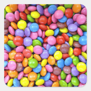 Pegatina Cuadrada Dulces Coloridos