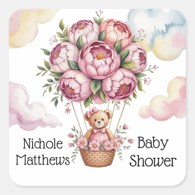 Pegatina Cuadrada Dulces sueños Niña ducha (Anverso)