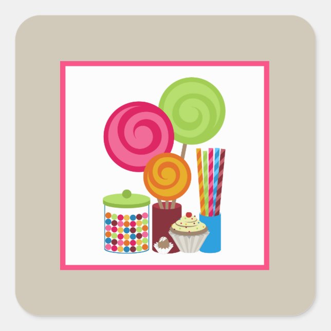 Pegatina Cuadrada Dulces y dulces