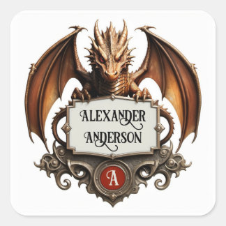 Pegatina Cuadrada Dungeon Dragon Personaliza