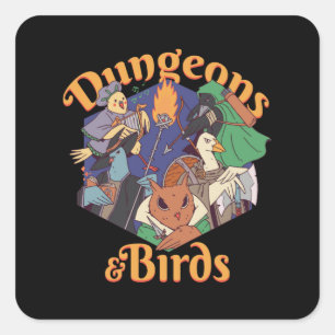 PEGATINA CUADRADA DUNGEONS & BIRS