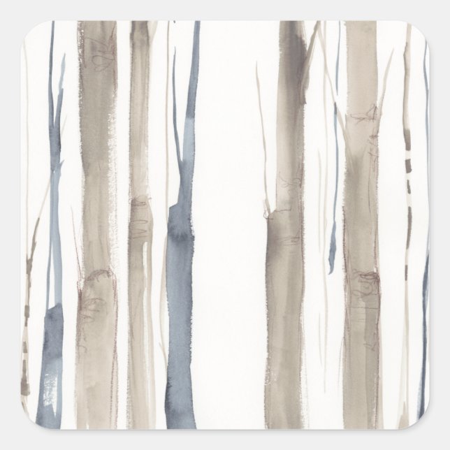 Pegatina Cuadrada Duo Tone Trees II (Anverso)