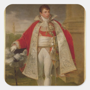 Pegatina Cuadrada Duque del Duroc-Jersey de Geraud-Cristóbal-Miguel