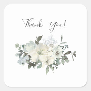 Pegatina Cuadrada Duste Blue & White Floral Gracias