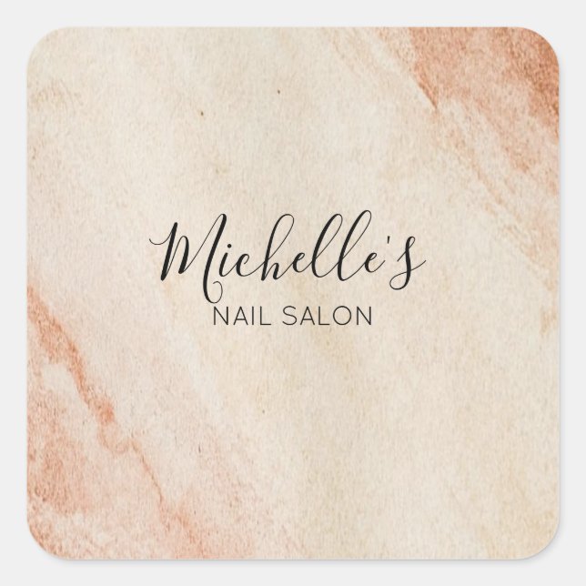 Pegatina Cuadrada Dusty brown powder chic (Anverso)