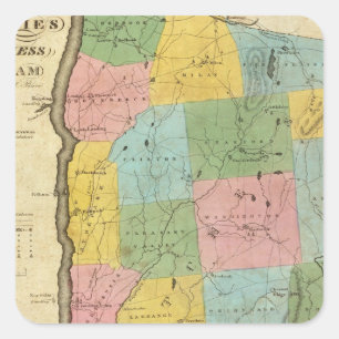 Pegatina Cuadrada Dutchess, condados de Putnam