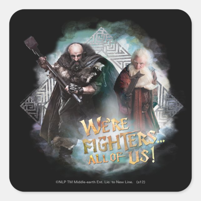 Pegatina Cuadrada Dwalin y Balin (Anverso)