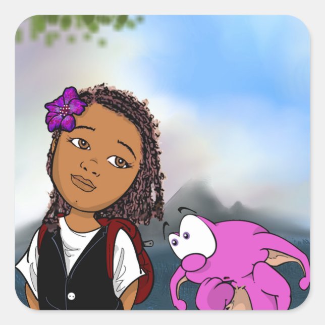 Pegatina Cuadrada Dweeblinks (Anverso)