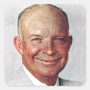 Pegatina Cuadrada Dwight D. Eisenhower