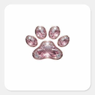 Pegatina Cuadrada Dynamic Silver DIAMANTES ROSA Y HUELLA DE ORO ROSA