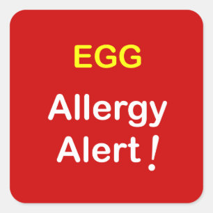 Pegatina Cuadrada e1 - Alerta alérgica - HUEVOS.