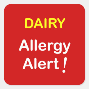 Pegatina Cuadrada e7 - Alerta alérgica - DAIRY.