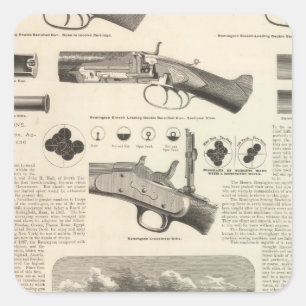 Pegatina Cuadrada E Remington e hijos