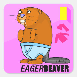 Pegatina Cuadrada Eager Beaver